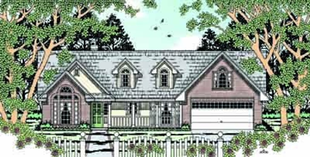 Exterior - Front Elevation 2 for Traditional House Plan #42-295 - 3 bed, 2 bath