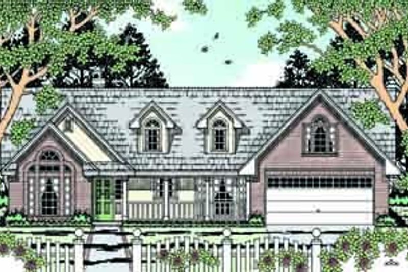 Exterior - Front Elevation 2 for Traditional House Plan #42-295 - 3 bed, 2 bath