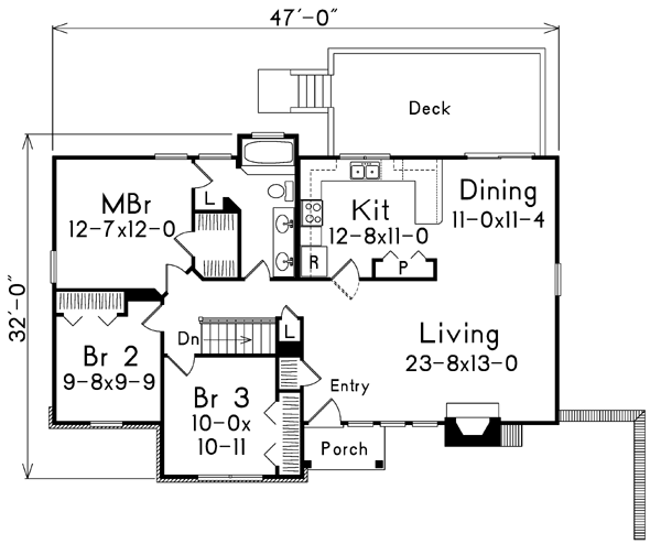 House Design - Traditional Floor Plan - Main Floor Plan #57-157