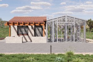 Exterior - Front Elevation 6 for Adobe / Southwestern House Plan #1106-155 - 2 bed, 2 bath