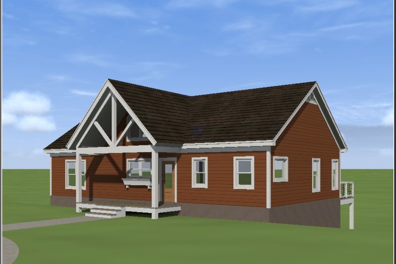 House Blueprint - Exterior - Front Elevation 3 for Traditional House Plan #932-470 - 3 bed, 2 bath