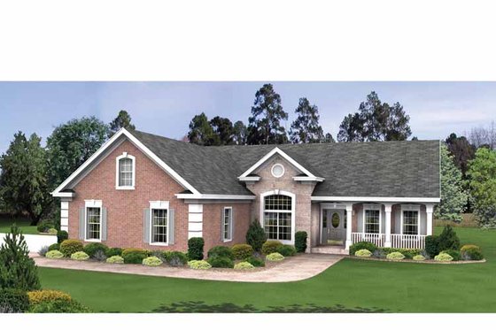 Exterior - Front Elevation 3 for Country House Plan #56-695 - 3 bed, 3 bath