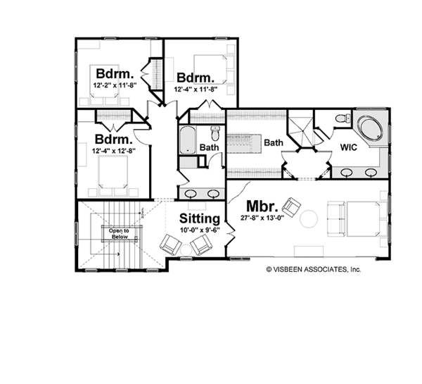 Tudor Floor Plan - Upper Floor Plan #928-234