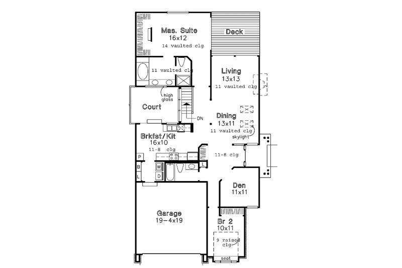Home Plan - Floor Plan - Main Floor for Bungalow House Plan #320-746 - 2 bed, 2 bath