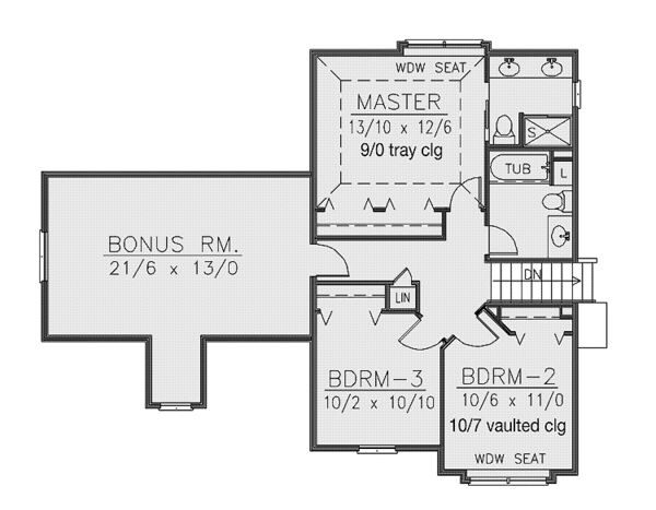 Home Plan - Tudor Floor Plan - Upper Floor Plan #1037-37