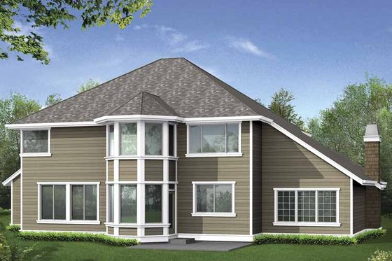 Exterior - Rear Elevation 1 for Craftsman House Plan #132-407 - 4 bed, 3.5 bath