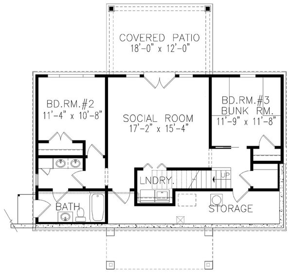 Cottage Floor Plan - Upper Floor Plan #54-596