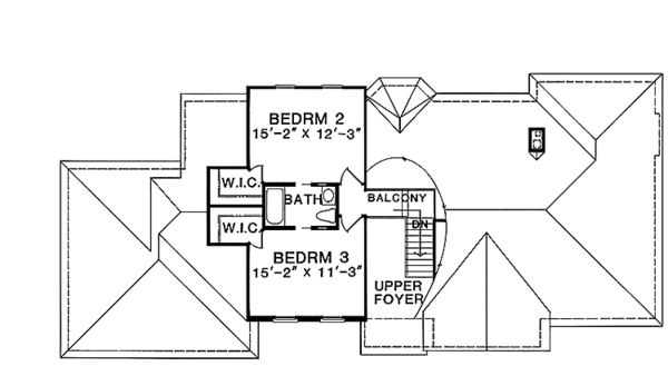 Home Plan - Traditional Floor Plan - Upper Floor Plan #1001-87