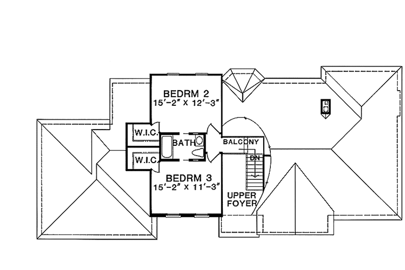 Home Plan - Floor Plan - Upper Floor for Traditional House Plan #1001-87 - 3 bed, 2.5 bath