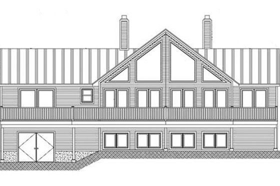 Exterior - Rear Elevation 4 for Country House Plan #1061-12 - 3 bed, 2 bath
