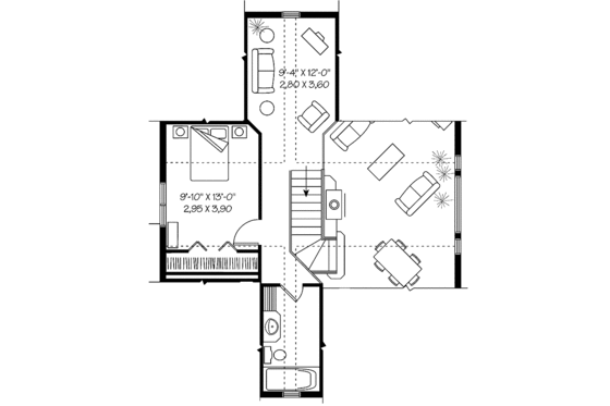 Floor Plan - Upper Floor for Country House Plan #23-2367 - 2 bed, 2 bath