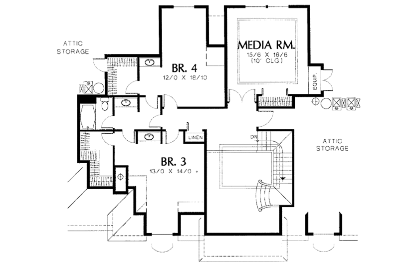 Home Plan - Floor Plan - Upper Floor for European House Plan #48-767 - 5 bed, 4 bath