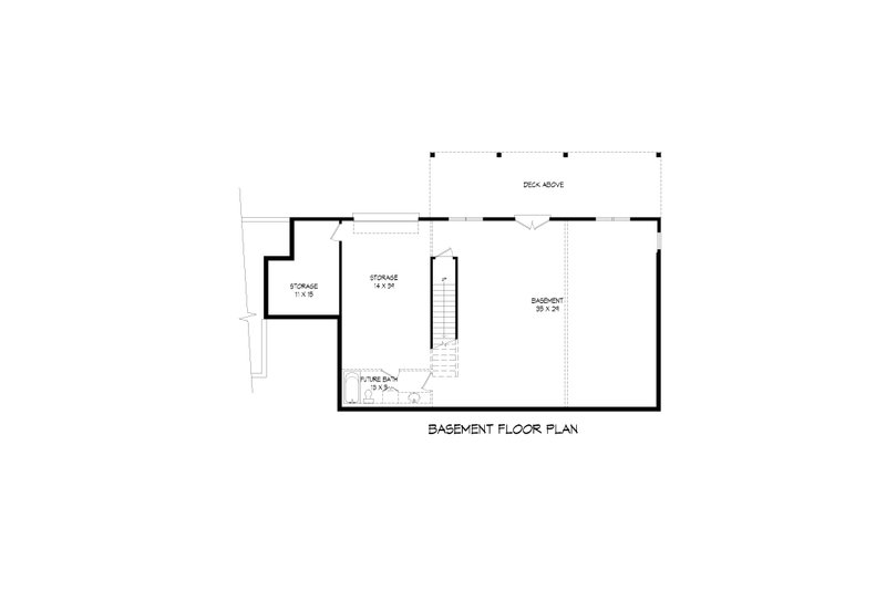 Architectural House Design - Floor Plan - Lower Floor for Country House Plan #932-36 - 2 bed, 2 bath