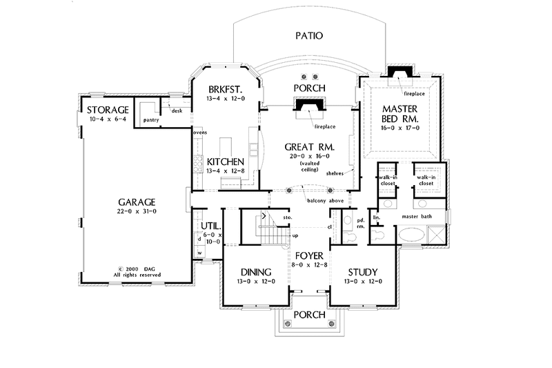 Home Plan - Floor Plan - Main Floor for Colonial House Plan #929-571 - 3 bed, 2.5 bath