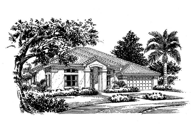 House Plan Design - Mediterranean Exterior - Front Elevation Plan #999-9
