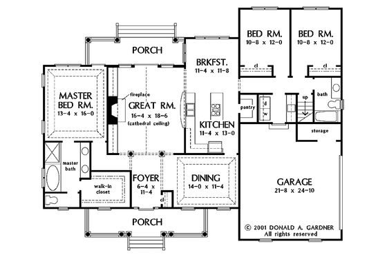 Floor Plan - Main Floor for Country House Plan #929-641 - 3 bed, 2 bath