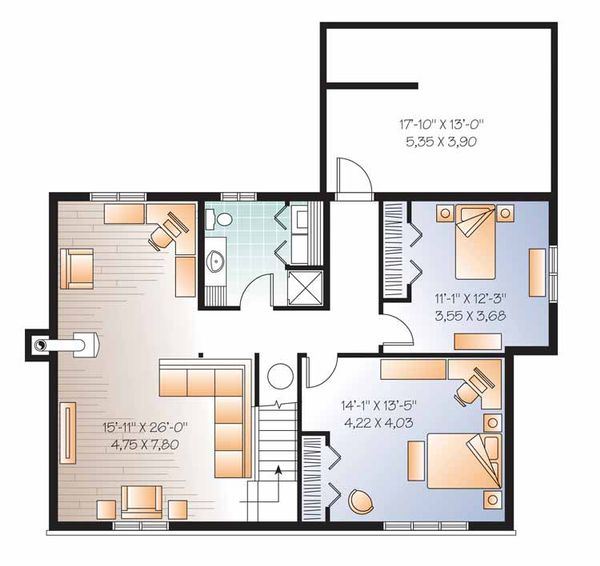 House Plan Design - Colonial Floor Plan - Lower Floor Plan #23-2521