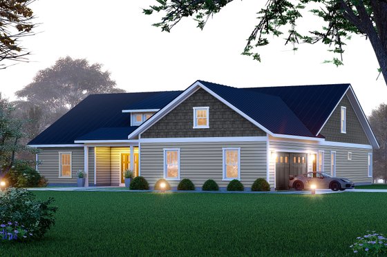Exterior - Front Elevation 4 for Southern House Plan #932-949 - 3 bed, 2 bath
