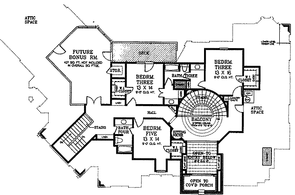 European Floor Plan - Upper Floor Plan #310-349