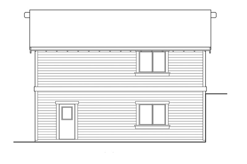 Home Plan - Exterior - Rear Elevation for Craftsman House Plan #132-525 - 2 bed, 1 bath