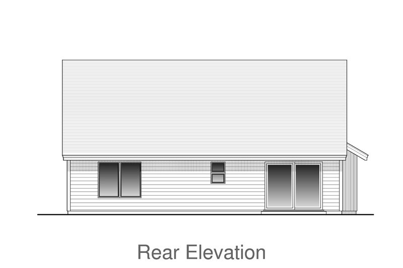 Dream House Plan - Exterior - Rear Elevation for Craftsman House Plan #53-592 - 3 bed, 2 bath