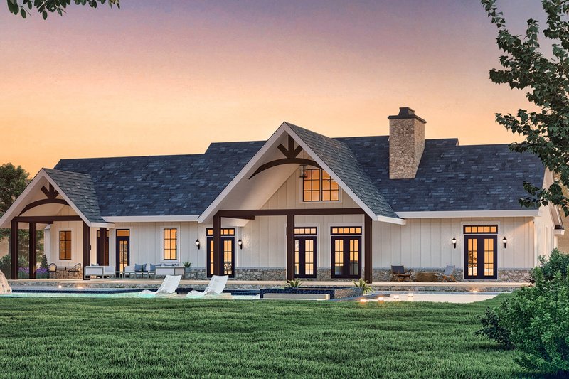 Architectural House Design - Exterior - Rear Elevation 1 for Farmhouse House Plan #119-445 - 3 bed, 2.5 bath