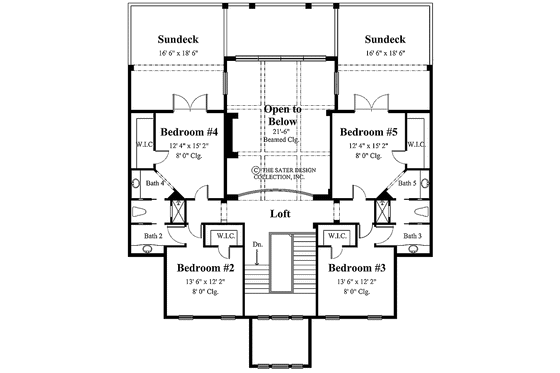 Floor Plan - Upper Floor for Traditional House Plan #930-339 - 5 bed, 4 bath