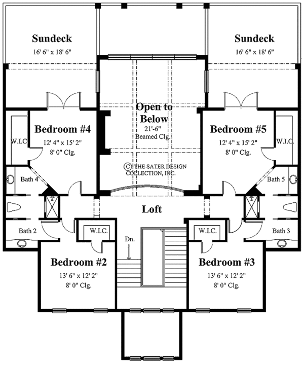 Traditional Floor Plan - Upper Floor Plan #930-339