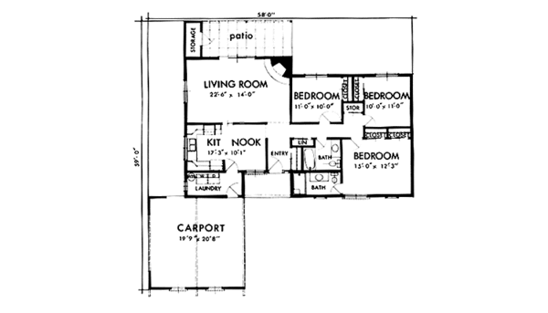 Architectural House Design - Mediterranean Floor Plan - Main Floor Plan #320-1383