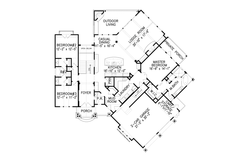 Dream House Plan - Floor Plan - Main Floor for Craftsman House Plan #54-368 - 3 bed, 2.5 bath