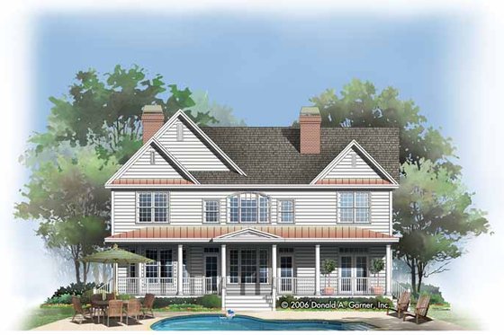 Exterior - Rear Elevation for Traditional House Plan #929-787 - 4 bed, 4 bath