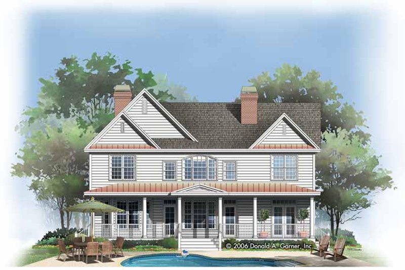 Home Plan - Exterior - Rear Elevation for Traditional House Plan #929-787 - 4 bed, 4 bath