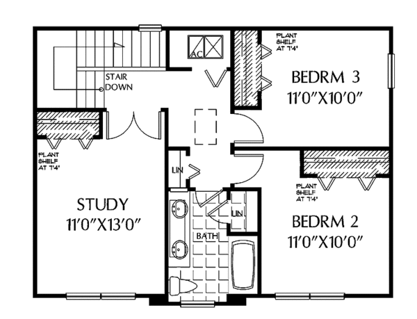 Architectural House Design - Mediterranean Floor Plan - Upper Floor Plan #999-137