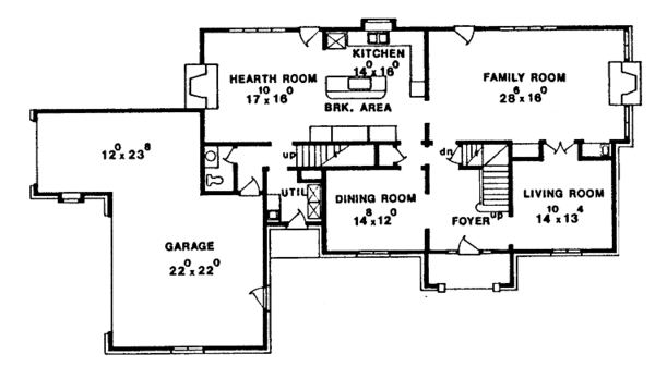 Tudor Floor Plan - Main Floor Plan #405-325