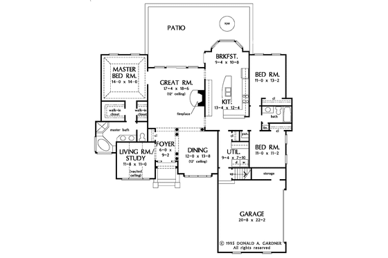Floor Plan - Main Floor for Mediterranean House Plan #929-486 - 3 bed, 2 bath