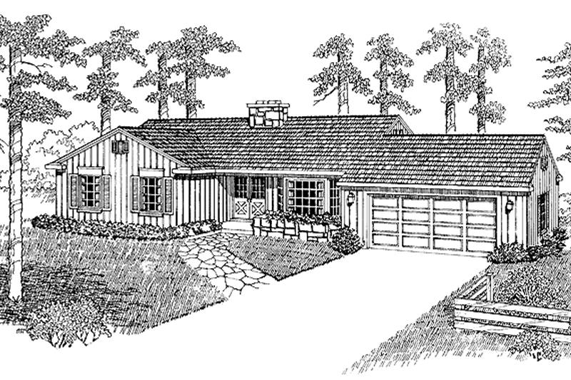 Home Plan - Ranch Exterior - Front Elevation Plan #72-638