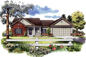 Ranch Exterior - Front Elevation Plan #21-143
