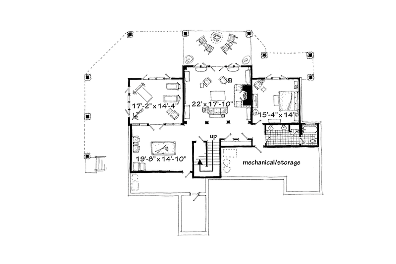 Architectural House Design - Floor Plan - Lower Floor for Craftsman House Plan #942-30 - 4 bed, 4.5 bath