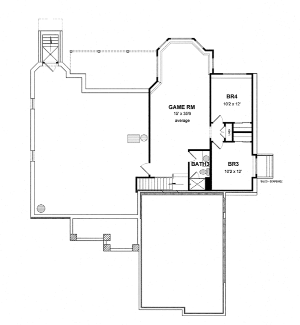 House Plan Design - European Floor Plan - Lower Floor Plan #316-265