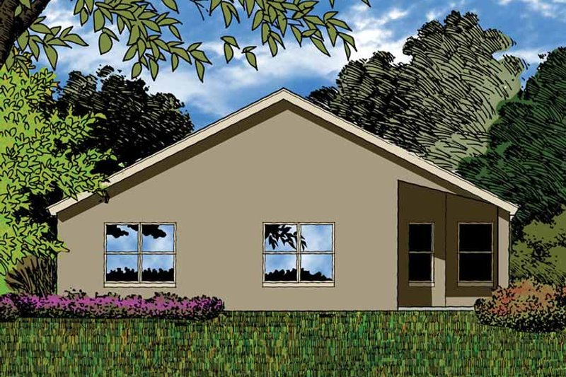 House Design - Exterior - Rear Elevation for Country House Plan #1015-34 - 3 bed, 2 bath