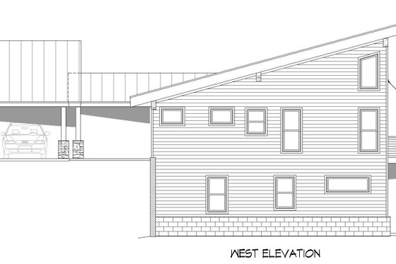Exterior - Rear Elevation for Southern House Plan #932-834 - 2 bed, 2.5 bath