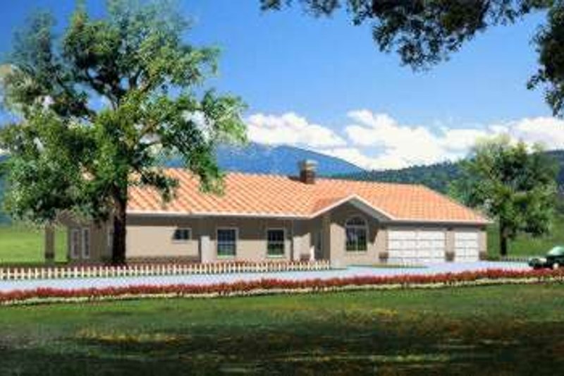 Dream House Plan - Adobe / Southwestern Exterior - Front Elevation Plan #1-638