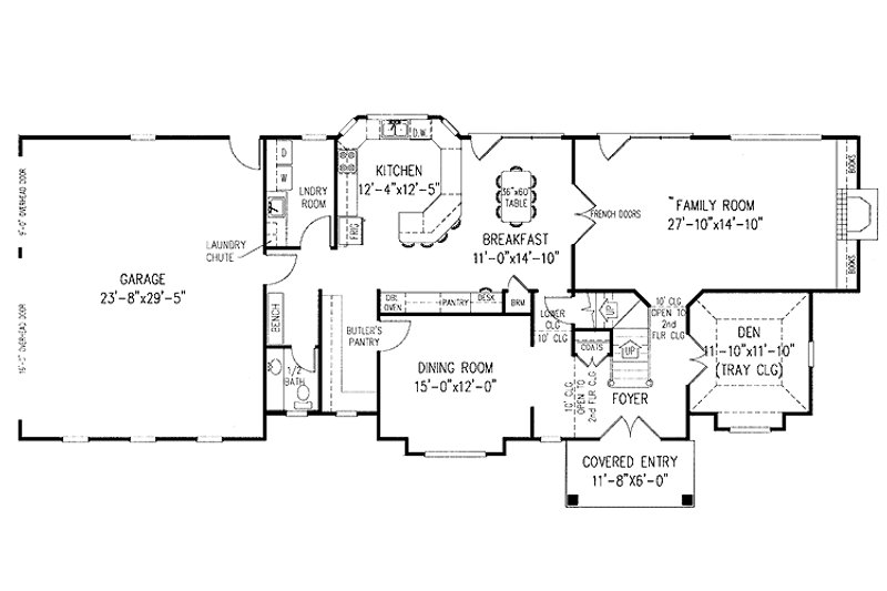 Home Plan - Floor Plan - Main Floor for Contemporary House Plan #11-256 - 3 bed, 2.5 bath