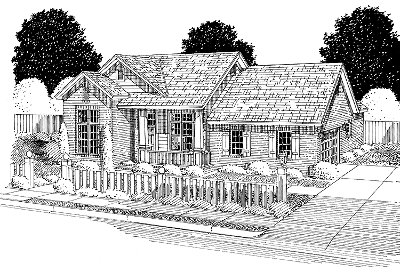 Home Plan - Exterior - Front Elevation 3 for Traditional House Plan #513-2132 - 3 bed, 2 bath