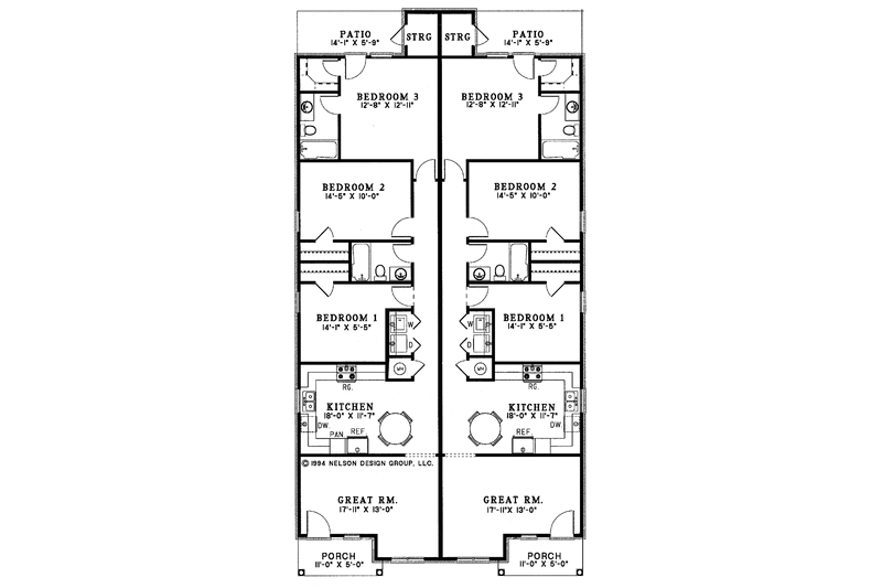 Architectural House Design - Floor Plan - Main Floor for Classical House Plan #17-3155 - 6 bed, 4 bath