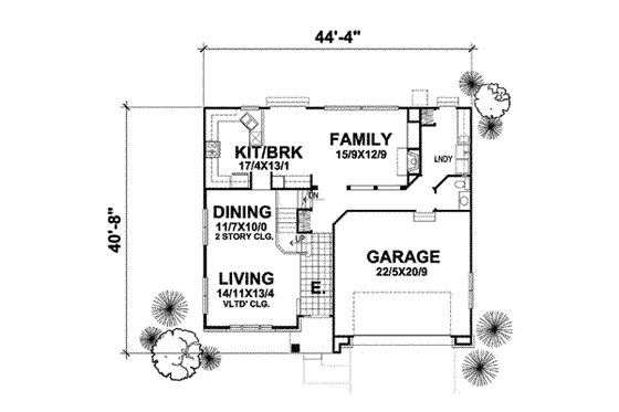 Floor Plan - Main Floor House Plan #50-244 - 4 bed, 2.5 bath