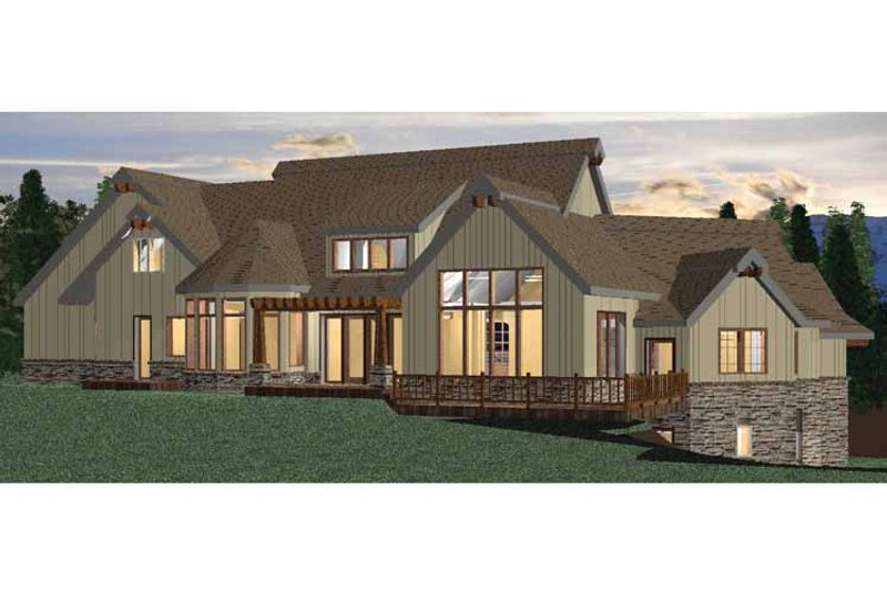 Architectural House Design - Exterior - Rear Elevation for European House Plan #937-19 - 5 bed, 6.5 bath