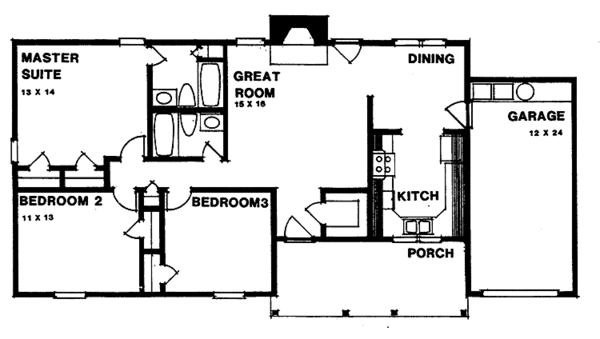 House Blueprint - Ranch Floor Plan - Main Floor Plan #30-229