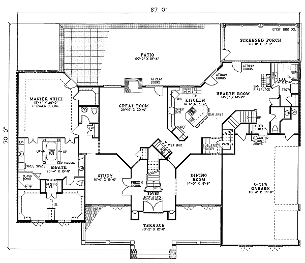 Dream House Plan - European Floor Plan - Main Floor Plan #17-250