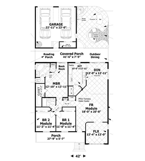 Craftsman Floor Plan - Main Floor Plan #56-629
